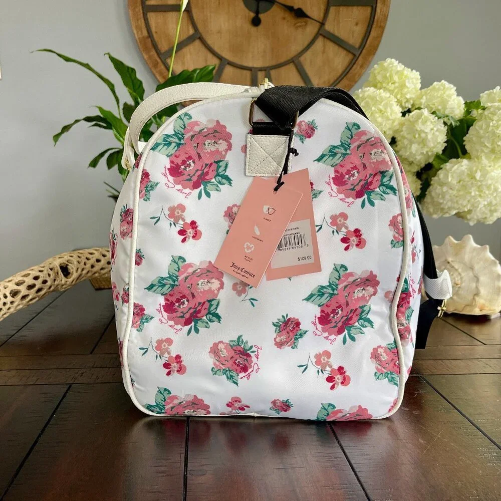 RARE Juicy Couture Lmtd Edition Floral Extra Large Weekender Travel Duffel Bag - Picture 5 of 13
